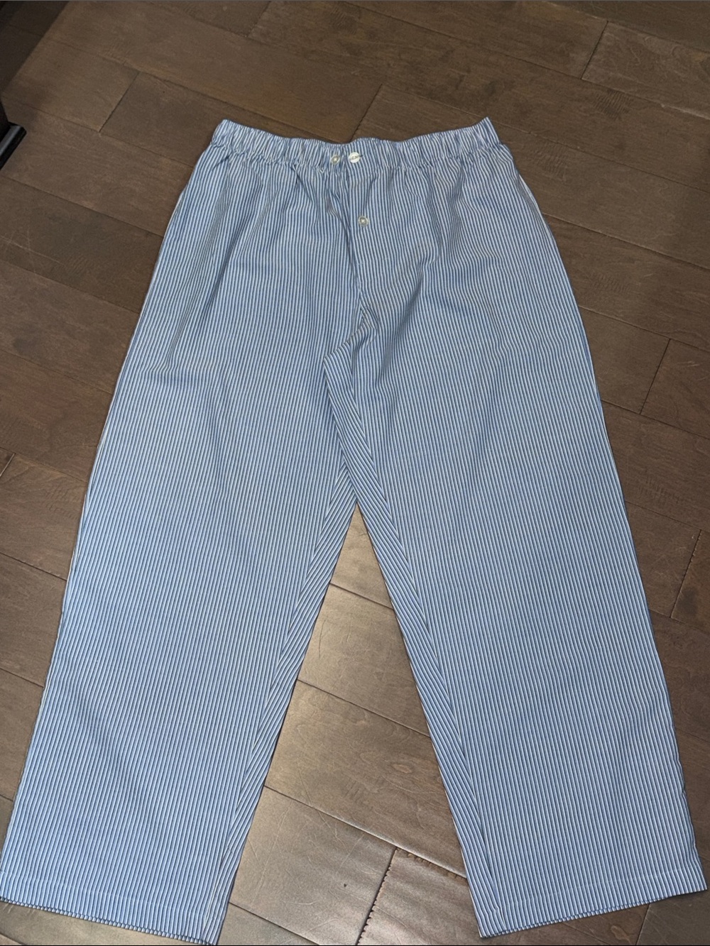 Fruit of the Loom Blue and White Pinstripe Men's Lounge Pants
